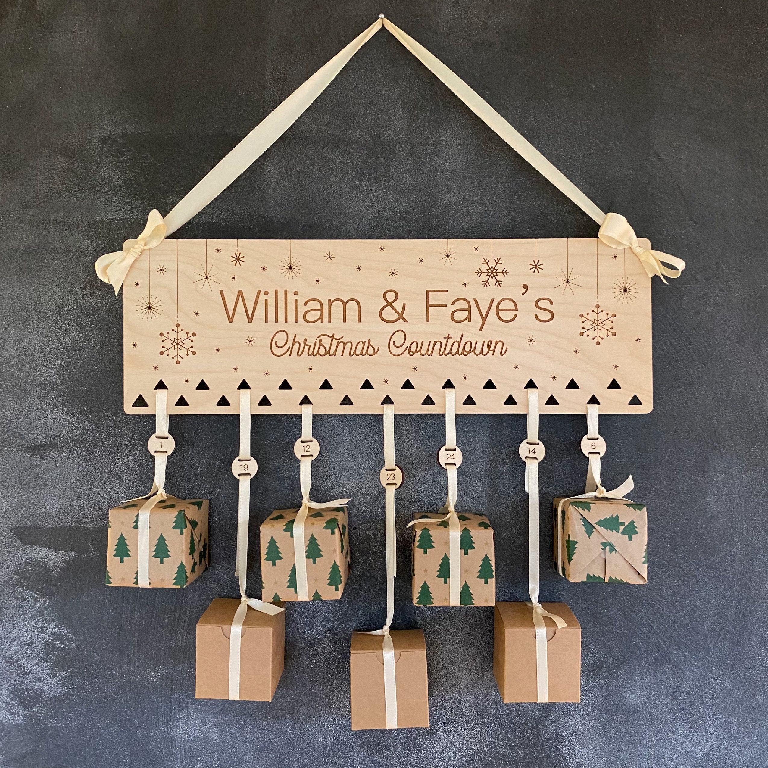 Christmas Calendar Laser Cut File SVG Hanging Advent - Etsy UK
