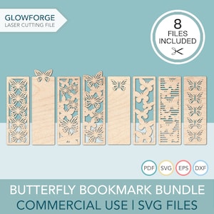 Papillon signet SVG, Glowforge signet Bundle, ensemble de 8 pièces, fichiers numériques coupés pour Cricut, motif, motif SVG Glowforge