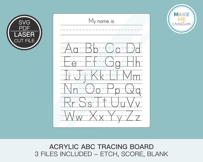 Acrylic ABC Letter Tracing Board SVG Acrylic Alphabet Dry Etsy Australia