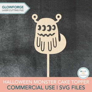 Halloween Svg Laser Cut File, Halloween Monster Cake Topper, Glowforge SVG Digital Files
