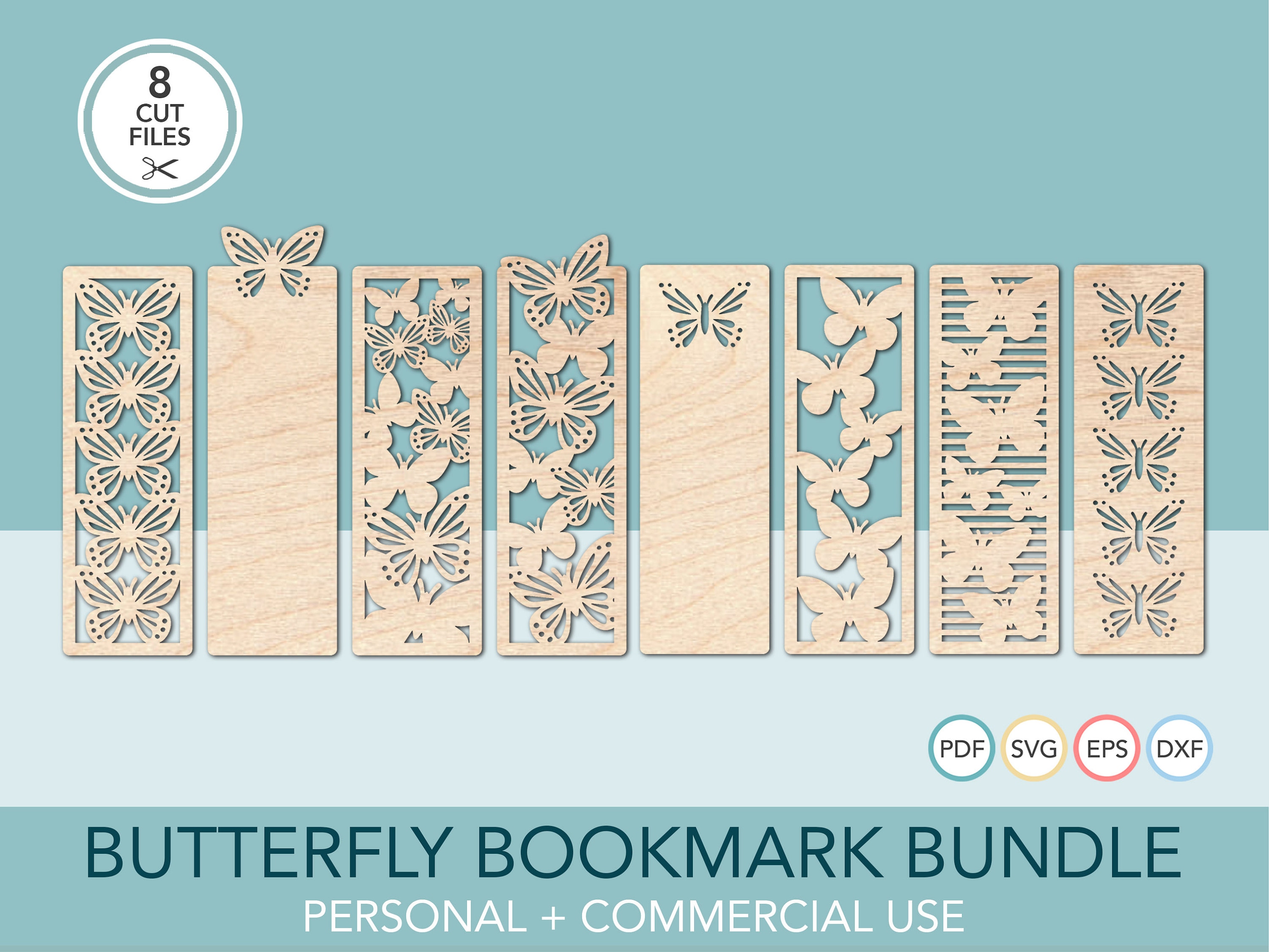 Butterfly Bookmark SVG Bookmark Bundle 8 Piece Etsy