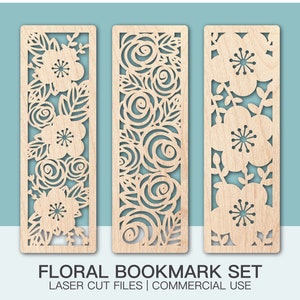 Flower Bookmark Bundle, Floral Bookmark SVG Files, Laser Cut Files for Glowforge, Svg Files For Cricut, Butterfly Nature Digital Files