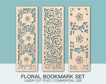 Flower Bookmark Bundle, Floral Bookmark SVG Files, Laser Cut Files for Glowforge, Svg Files For Cricut, Butterfly Nature Digital Files