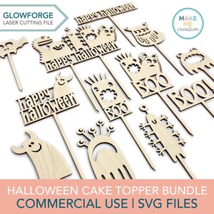 Halloween Cut File Bundle, Halloween Monster Cake Topper SVG, Halloween Party Decorations