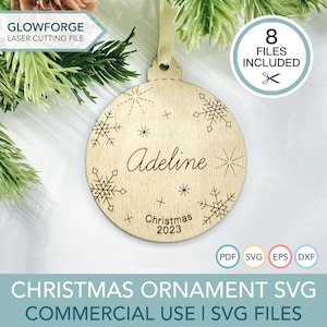 Christmas SVG Bundle, Snowflake SVG, Holiday Laser File Bundle, Xmas Decoration Laser Cut File, Scoring Only Files, Glowforge Christmas