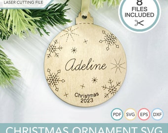 Christmas SVG Bundle, Snowflake SVG, Holiday Laser File Bundle, Xmas Decoration Laser Cut File, Scoring Only Files, Glowforge Christmas