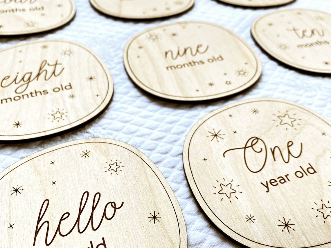 Baby Milestones SVG, Monthly Milestones Markers Laser Cut File, Monthly ...