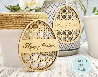 Easter Basket Tag Svg, Rattan Easter Basket Name Tags, Laser Cut File for Glowforge, Easter SVG, Glowforge Svg