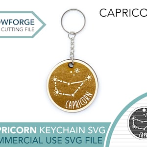 STEINBOCK SVG-Datei, Zodiac Charm Glowforge Cut File, Dezember Januar Sternzeichen Geschenk, Konstellations-Sternkarte, kommerzielle Nutzung Laser Cut Files
