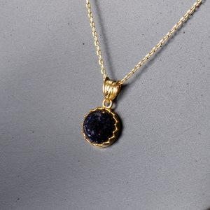 Midnight Blue Goldstone Gemstone Necklace, Healing Pendant, Blue Goldstone Gemstone, Bridesmaids Necklace, Gift For Her