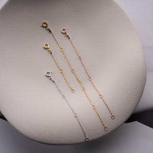 14k Gold Chain Extender 2-3-4-5 inches Options, Yellow Gold Extension, Rose Gold 14k Link, White Gold Necklace Extender