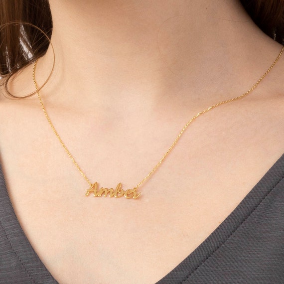 14k gold 2024 name necklace etsy