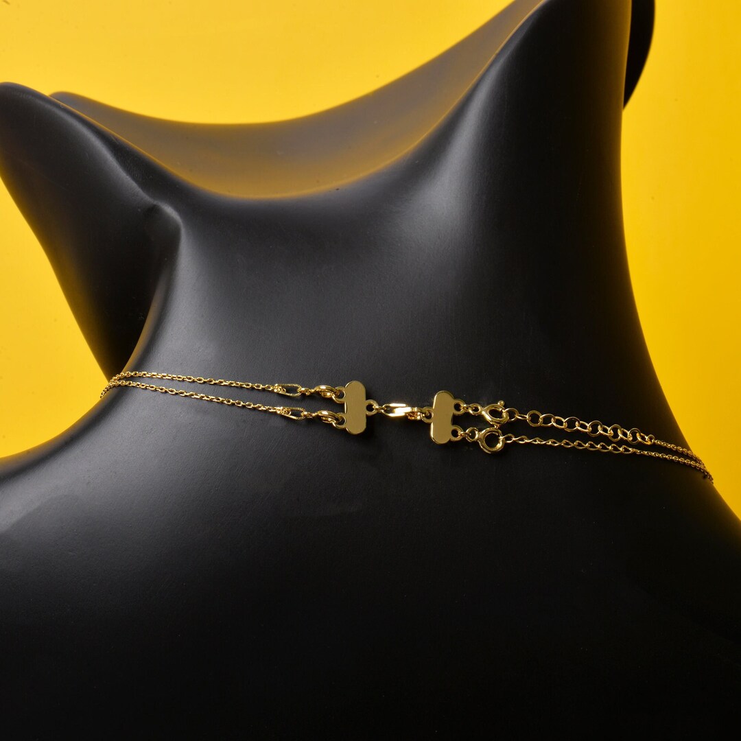 14K Gold Necklace Spacer Multi Necklace Separator, Multi Layer Clasp