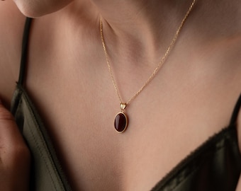 14k Gold Plated Carnelian Pendant Necklace: Handmade Healing Jewelry