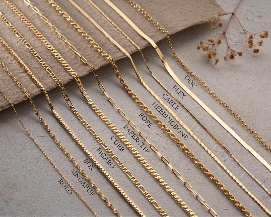 Herringbone Chain - Paperclip Chain - Cable Chain - Rope Chain - Box ...