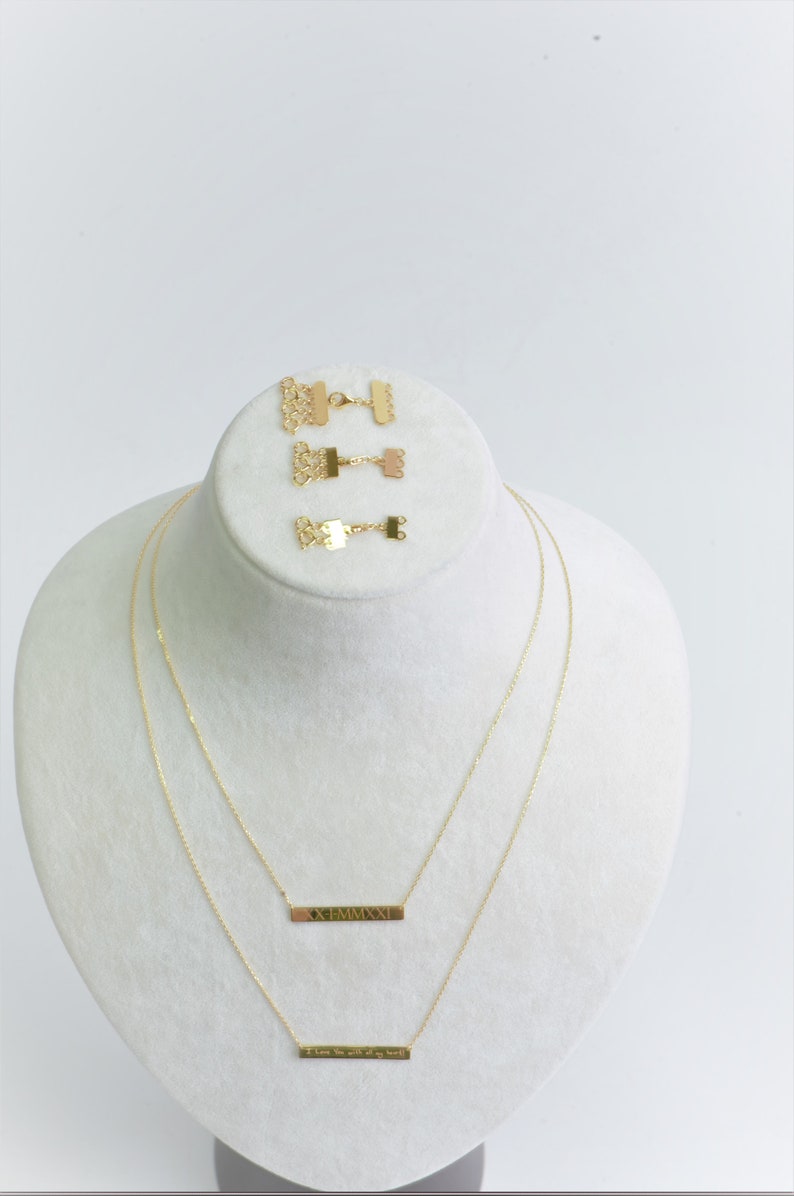 14K Gold Layered Necklace Spacer Multi Necklace Detangler Etsy