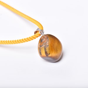 Tiger&#39;s eye Necklace, Natural Cats eye Necklace, Natural Stone Necklace, Crystal Necklace, Aura Necklace, Good Vibe Stone, Handmade Jewelry