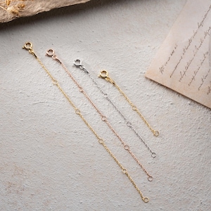 Extender for Perfect Fit Necklaces, 14K Solid Gold Extender, Extender Chain, 2-3-4-5 inches Options, Yellow Gold, White Gold, Rose Gold,
