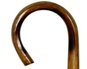 European (Spanish) Hackberry Solid Carved Wood Walking Stick Crook Rustic Wooden Cane 37 quot
