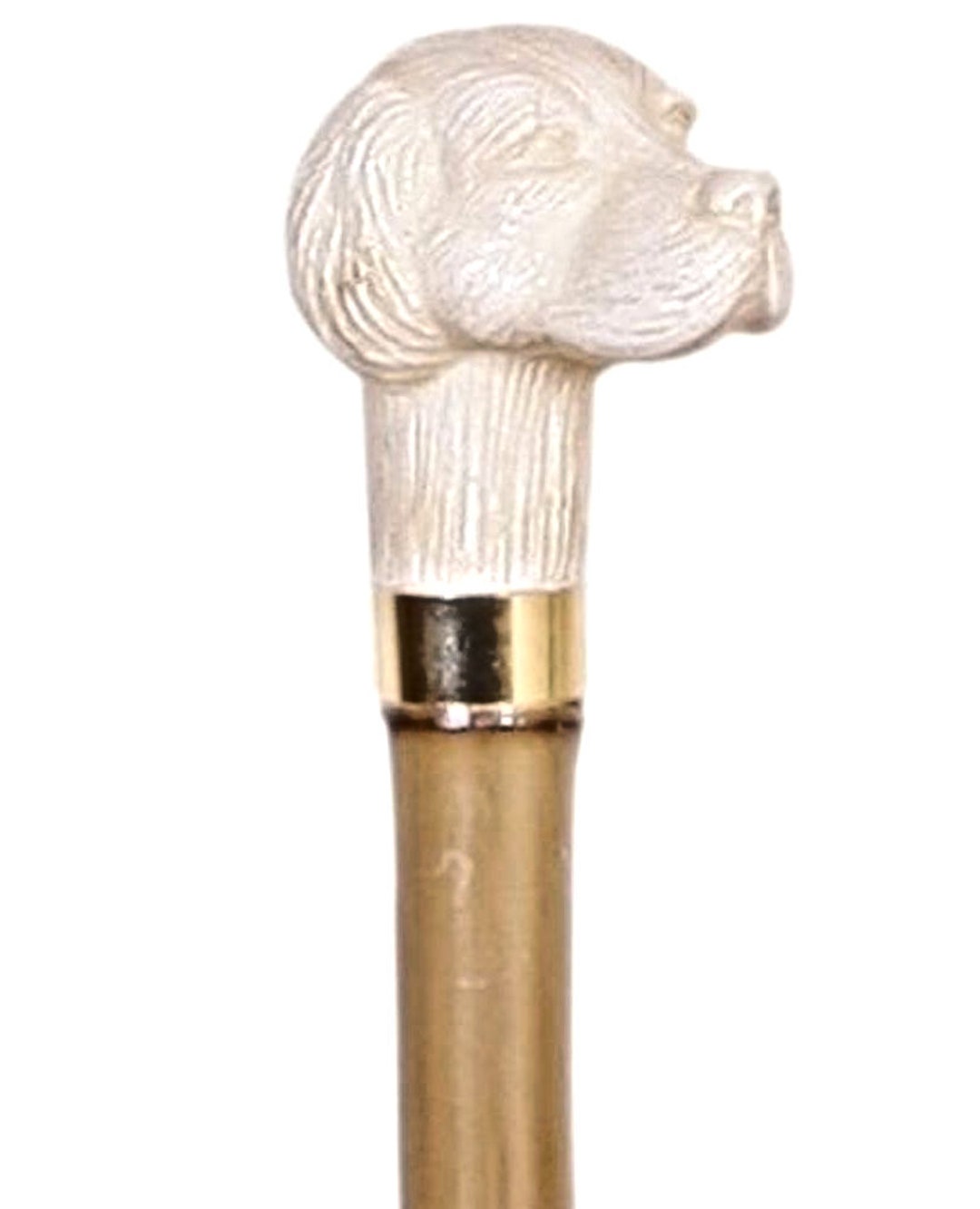 Dog Head Walking Stick Imitation Ivory on Bamboo Shaft Etsy