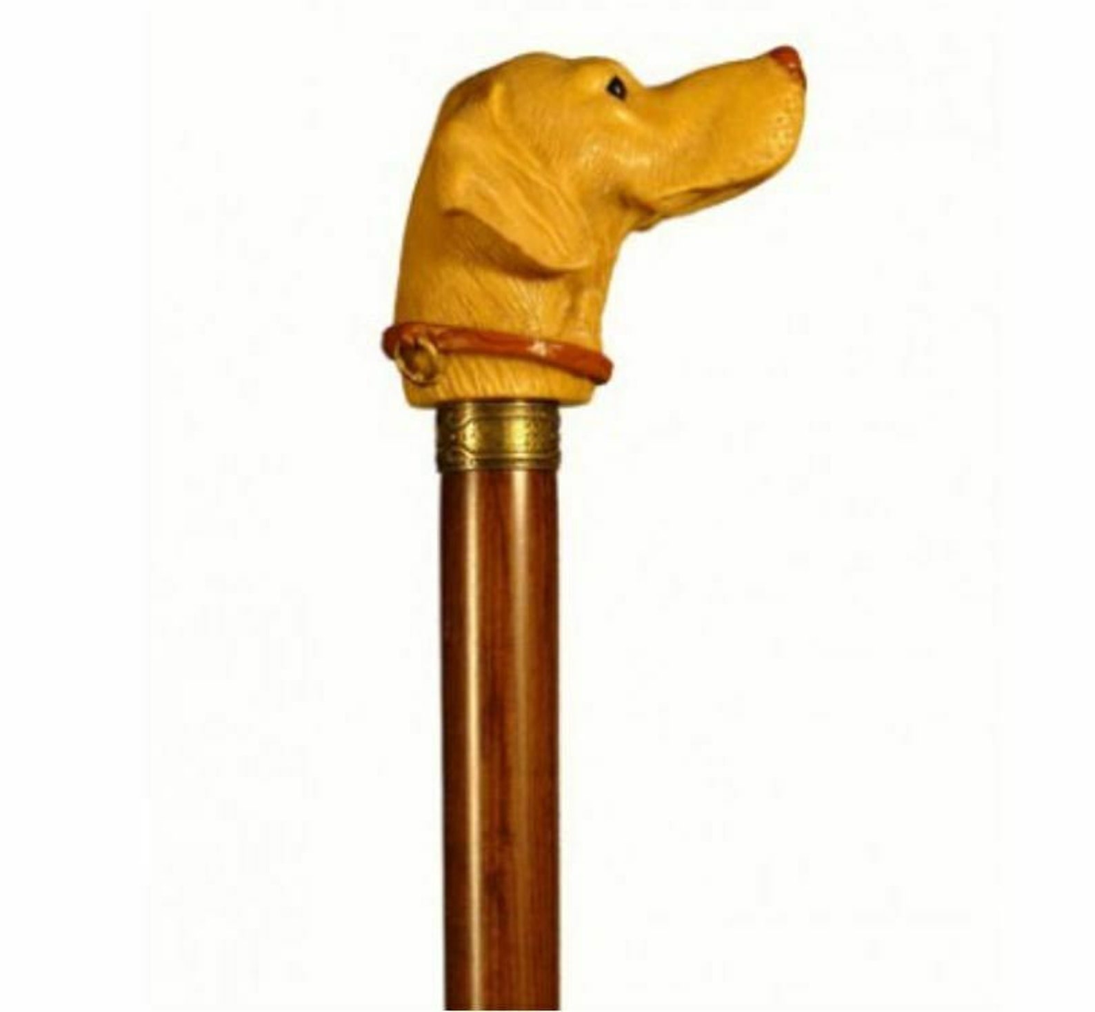 Labrador Dog Head Walking Stick Ash Wood Stick Retriever Handle Top