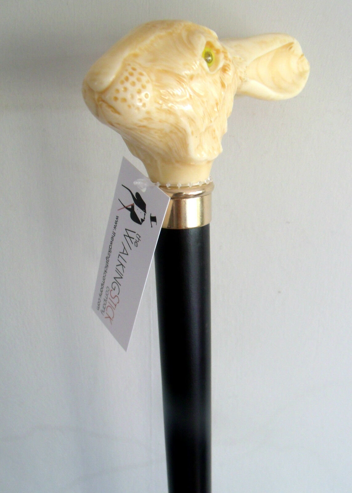 Rabbit /hare Ivory Colour Head Walking Stick Animal Cane Black Etsy UK