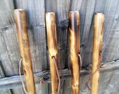 Rustic Hiking Walking Stick Made by Hand From Solid Flamed Chestnut Wood Thick and Sturdy Ideal for Dog walkers or Countryside 46-48 Inches