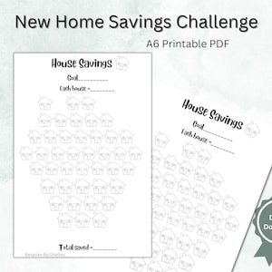 New Home Savings Challenge, First Home Fund, A6 First Deposit Tracker, PDF