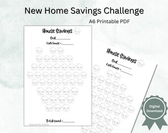 New Home Savings Tracker, A6 Savings Challenge (PDF)