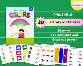 Toddler Busy Book Printable, Educational Pages, Homeschool Printables, Color-matching Worksheets, Match the Picture, Preschool Activity