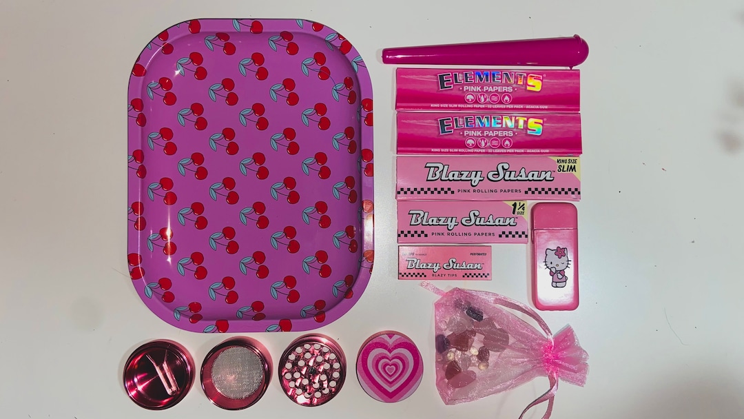 Pink Smoking Kit Weed Kit Pink Weed Box Pink Etsy