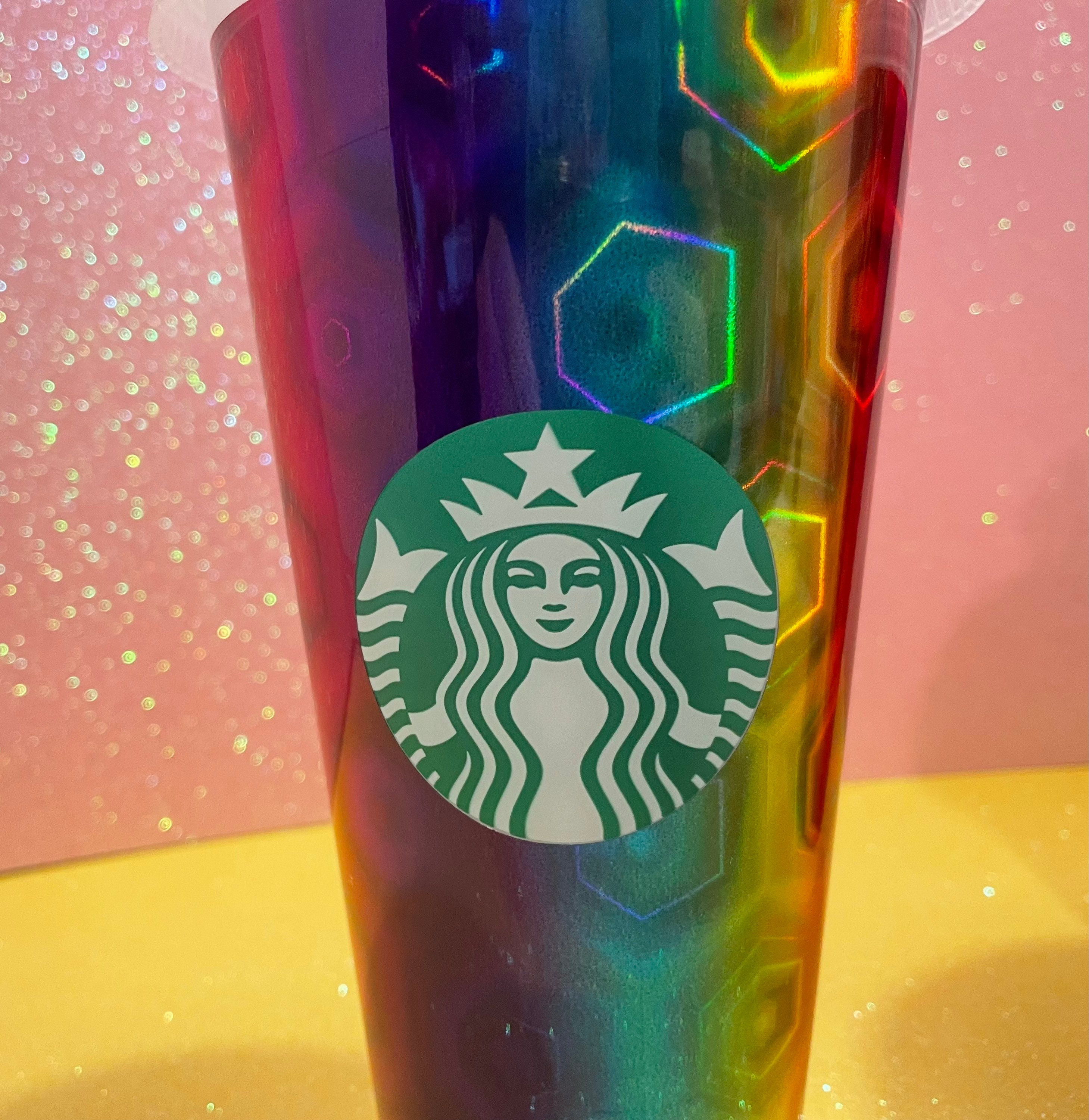 Full Wrapped Rainbow Starbucks 24oz Cold Cups Etsy