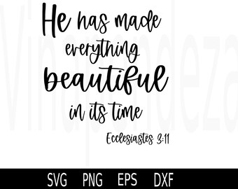 Gift for Mother Wood Sign He has made everything beautiful in his time Country Decor Ecclesiastes 3:11