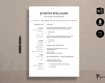BEWERBUNGSVOORLAGE Student, Lebenslauf Deutsch mit Foto | CV met foto | Deckblatt, Anschreiben, Lebenslauf, Bewerbungstipps| Lebenslauf-woord