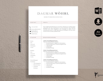 BEWERBUNGSVORLAGE Deutsch, Lebenslauf Deutsch mit Foto | CV met foto | Deckblatt, Anschreiben, Lebenslauf, Bewerbungstipps| Lebenslauf-woord