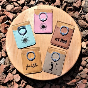 Carteras de teléfono personalizadas con anillo, billetera de cuero para teléfono con anillo, billetera para teléfono celular personalizada, tarjetero, billetera para teléfono personalizada