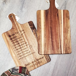 Personalized Acacia Wood Cutting Board, Custom Engraved Cutting Board, Custom Housewarming Gift, Personalized Wedding Gift, Select Gift