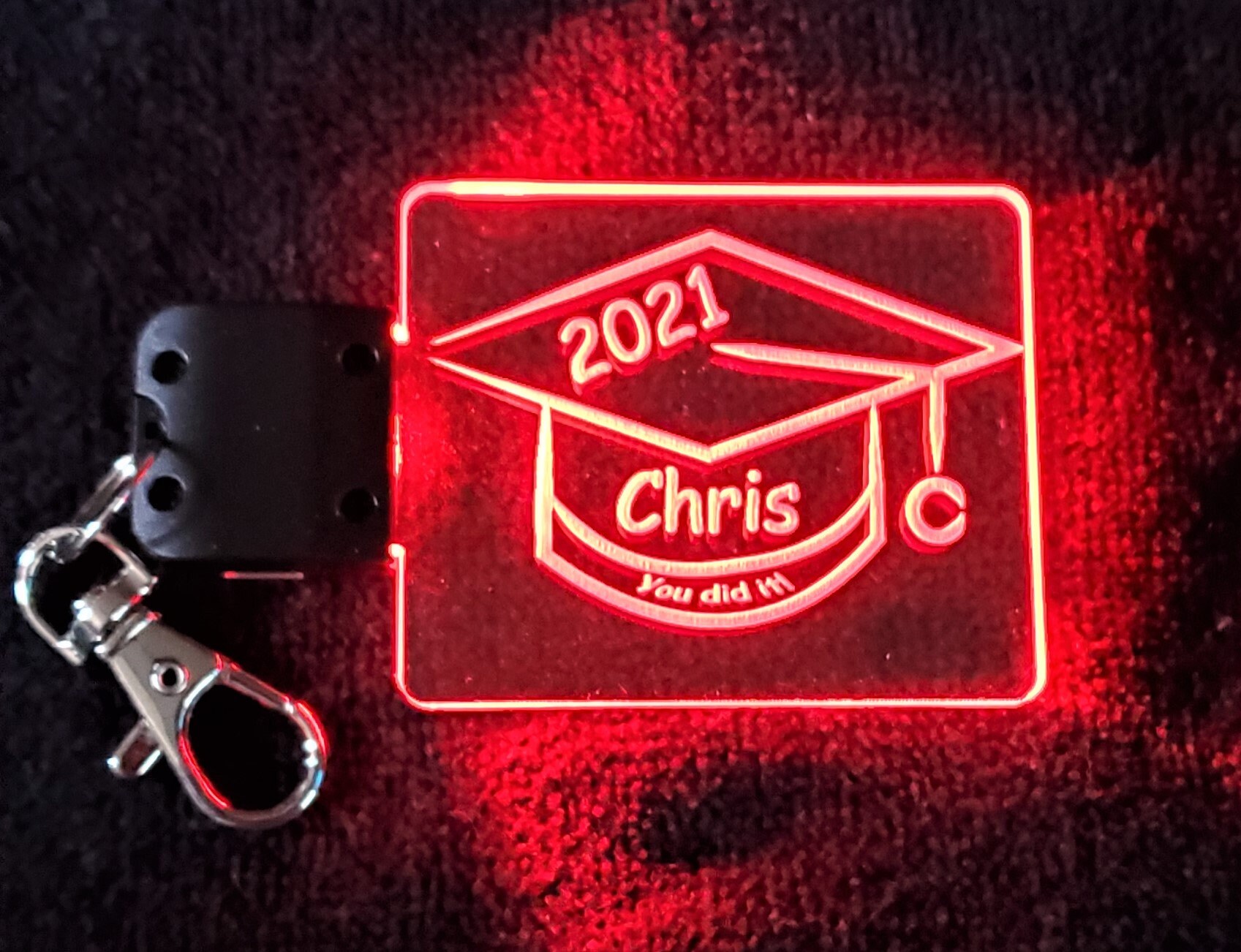 Laser Engraved Acrylic LED Keychain: Personalized Sports & School Tags ...