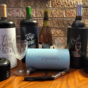 Wine Chillers, Insulated, Personalized Wine Chillers, Laser Engraved Wine Holder, Gifts for Wine Lovers, Weddings Gifts, Housewarming Gifts