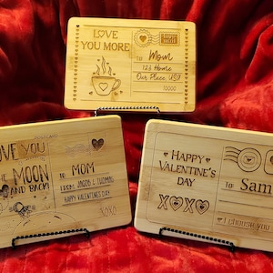 Valentine, Personalized Bamboo Postcard, Valentines Day, Wooden Bamboo Postcard, Custom Wooden Bamboo Postcard, Personalized Valentine Card,