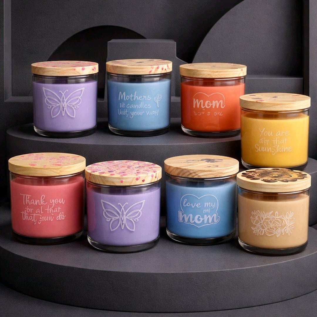 Custom Laser Engraved Soy Candle: 14oz Glass Jar With Wooden Lid - Etsy