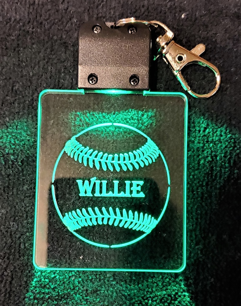 Acrylic LED Keychain , Laser Engraved, Sports Keychain, Activities