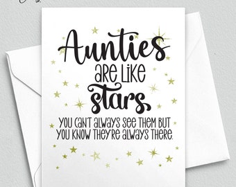 Auntie Card - Aunties Are Like Stars Greeting Card