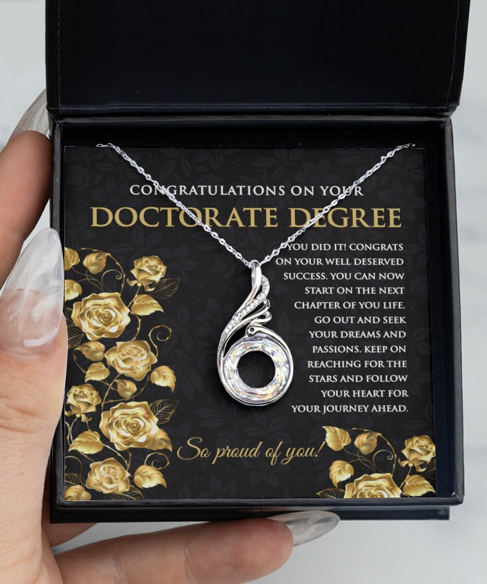 doctorate degree graduation necklace for her DDS PHD DPT Grad gift