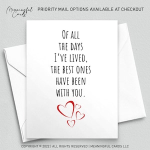 Anniversary Card for Him or Her, Romantic Anniversary Card for Girlfriend or Boyfriend, Love Card for Husband or Wife