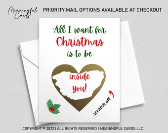 Naughty Christmas Card for Her, Adult Christmas Card, Naughty Christmas Scratch Off Card, Funny Christmas Card for Girlfriend, Wife