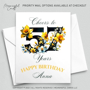 Personalized Floral 57th Birthday Card