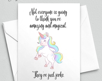 Funny Unicorn Encouragement Card, Get Well Soon
