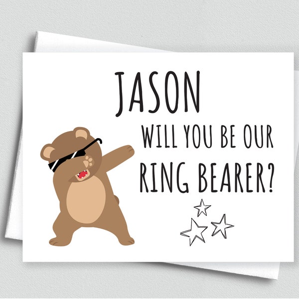 Ring Bearer Proposal Card - Will you be our ring bearer? Personalized Card