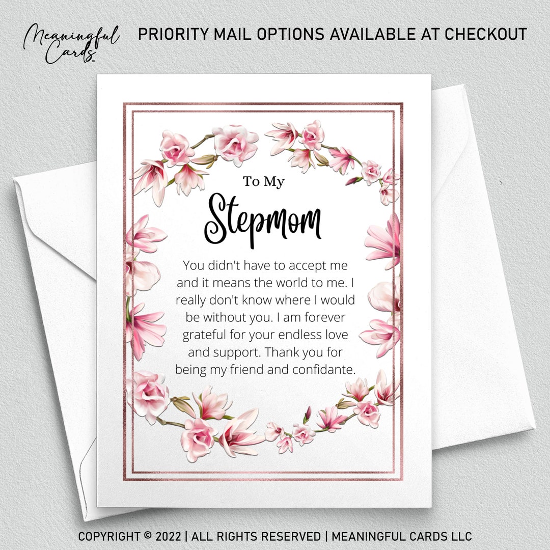 Stepmom Birthday Card Stepmom Thoughtful Birthday Card Stepmom